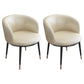 Faux Leather Contemporary Dining Chair with 4 Legs Matte Finish Solid Back Chair Off-White 2 Piece Set Clearhalo 'Dining Chairs' 'Dining Tables & Seating' 'dining_chair' 'furn' 'furn_dining_chair' 'Furniture' 'furniture_dining_chair' 'Kitchen & Dining Furniture' 5086268