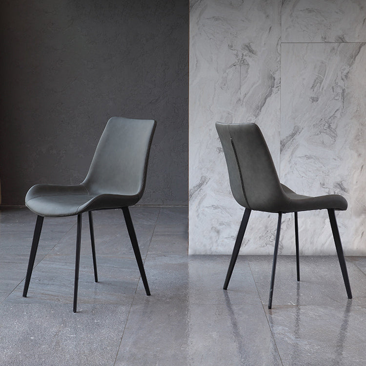 Metal Industrial Dining Chair Metallic Finish Solid Back Indoor Chair Clearhalo 'Dining Chairs' 'Dining Tables & Seating' 'dining_chair' 'furn' 'furn_dining_chair' 'Furniture' 'furniture_dining_chair' 'Kitchen & Dining Furniture' 5086275