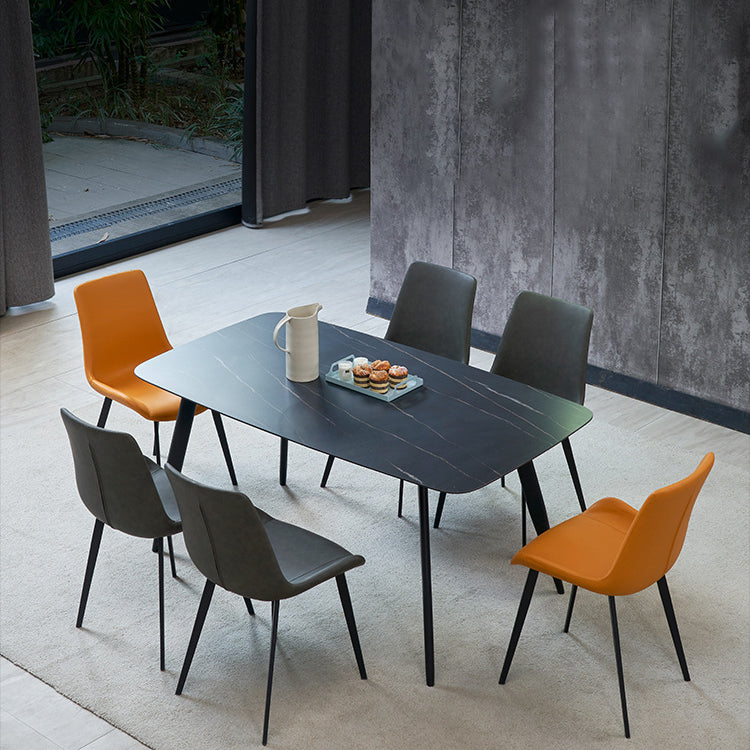 Metal Industrial Dining Chair Metallic Finish Solid Back Indoor Chair Clearhalo 'Dining Chairs' 'Dining Tables & Seating' 'dining_chair' 'furn' 'furn_dining_chair' 'Furniture' 'furniture_dining_chair' 'Kitchen & Dining Furniture' 5086278