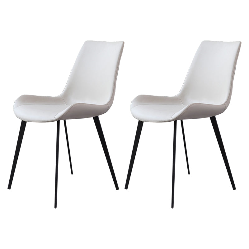 Metal Industrial Dining Chair Metallic Finish Solid Back Indoor Chair White 2 Piece Set Clearhalo 'Dining Chairs' 'Dining Tables & Seating' 'dining_chair' 'furn' 'furn_dining_chair' 'Furniture' 'furniture_dining_chair' 'Kitchen & Dining Furniture' 5086285