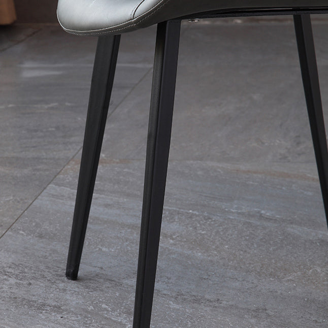 Metal Industrial Dining Chair Metallic Finish Solid Back Indoor Chair Clearhalo 'Dining Chairs' 'Dining Tables & Seating' 'dining_chair' 'furn' 'furn_dining_chair' 'Furniture' 'furniture_dining_chair' 'Kitchen & Dining Furniture' 5086287