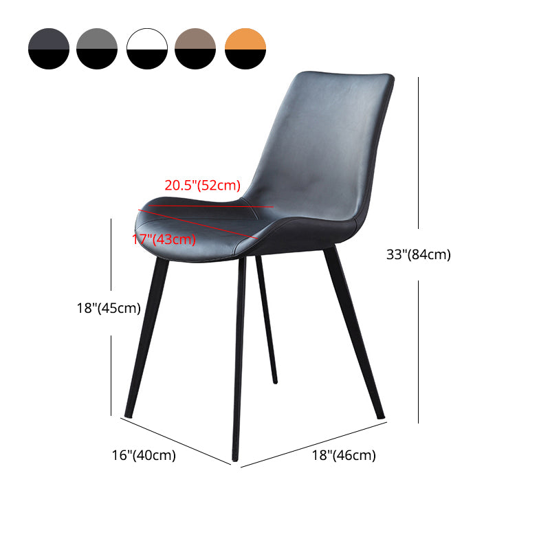 Metal Industrial Dining Chair Metallic Finish Solid Back Indoor Chair Clearhalo 'Dining Chairs' 'Dining Tables & Seating' 'dining_chair' 'furn' 'furn_dining_chair' 'Furniture' 'furniture_dining_chair' 'Kitchen & Dining Furniture' 5086299