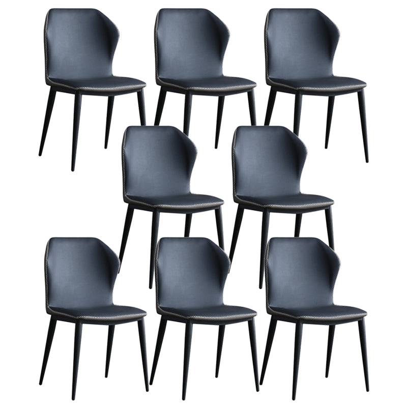 Contemporary Home Upholstered Side Chair Metallic Finish Wingback Dining Chair Blue 8 Piece Set Clearhalo 'Dining Chairs' 'Dining Tables & Seating' 'dining_chair' 'furn' 'furn_dining_chair' 'Furniture' 'furniture_dining_chair' 'Kitchen & Dining Furniture' 5086302