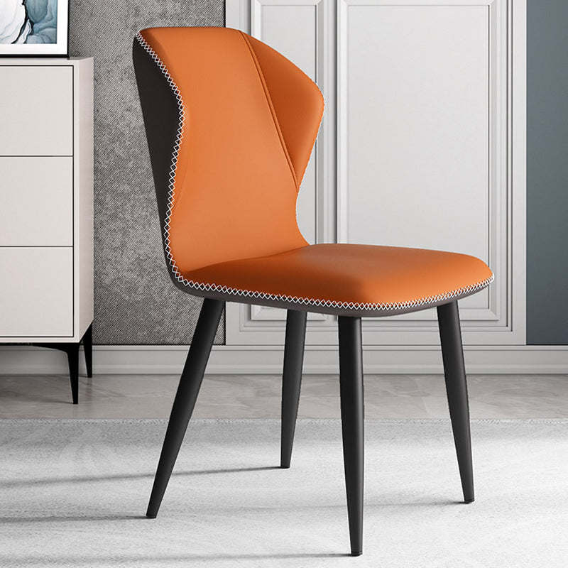 Contemporary Home Upholstered Side Chair Metallic Finish Wingback Dining Chair Clearhalo 'Dining Chairs' 'Dining Tables & Seating' 'dining_chair' 'furn' 'furn_dining_chair' 'Furniture' 'furniture_dining_chair' 'Kitchen & Dining Furniture' 5086303