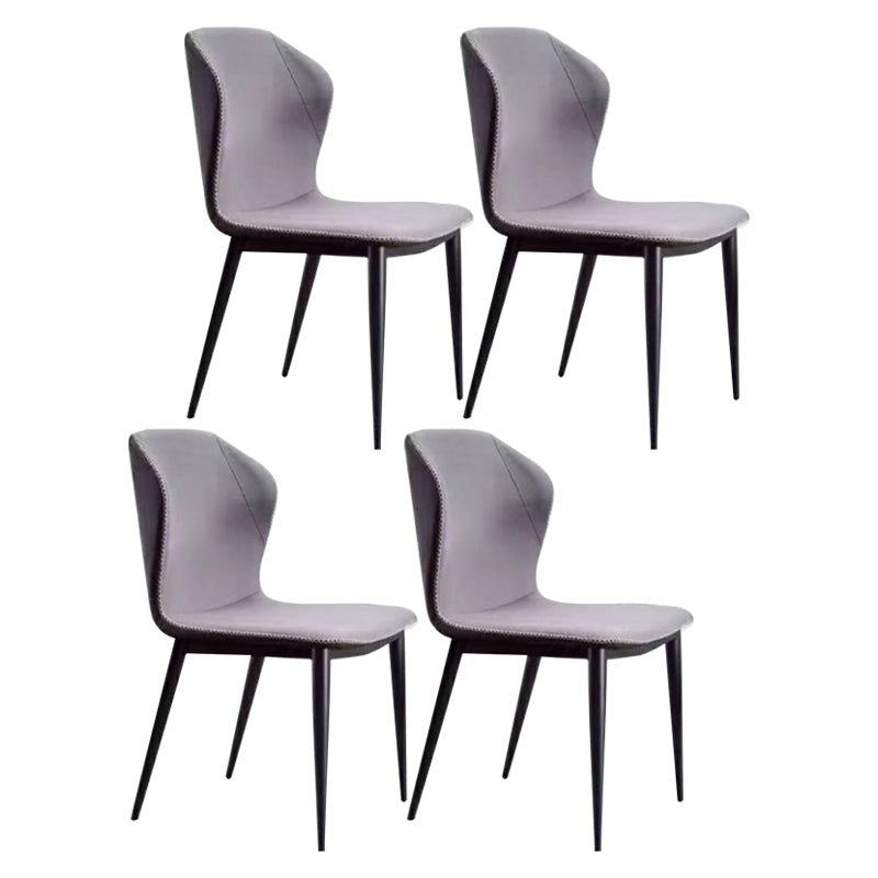 Contemporary Home Upholstered Side Chair Metallic Finish Wingback Dining Chair Cream Gray 4 Piece Set Clearhalo 'Dining Chairs' 'Dining Tables & Seating' 'dining_chair' 'furn' 'furn_dining_chair' 'Furniture' 'furniture_dining_chair' 'Kitchen & Dining Furniture' 5086304