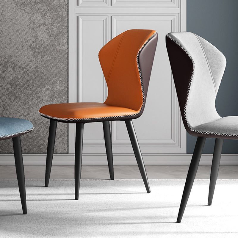Contemporary Home Upholstered Side Chair Metallic Finish Wingback Dining Chair Clearhalo 'Dining Chairs' 'Dining Tables & Seating' 'dining_chair' 'furn' 'furn_dining_chair' 'Furniture' 'furniture_dining_chair' 'Kitchen & Dining Furniture' 5086305