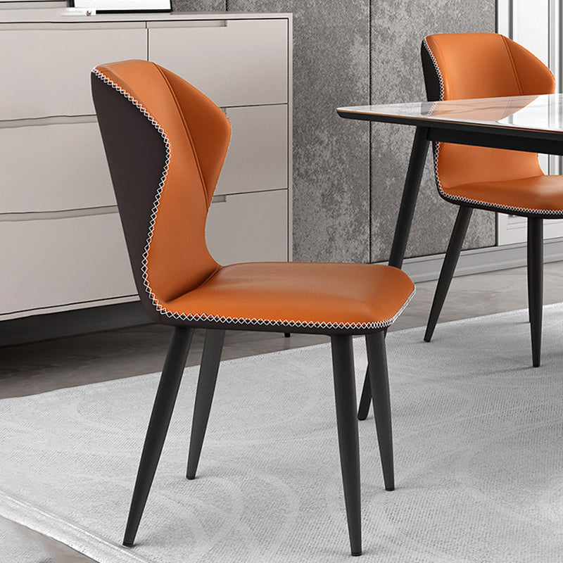 Contemporary Home Upholstered Side Chair Metallic Finish Wingback Dining Chair Clearhalo 'Dining Chairs' 'Dining Tables & Seating' 'dining_chair' 'furn' 'furn_dining_chair' 'Furniture' 'furniture_dining_chair' 'Kitchen & Dining Furniture' 5086313