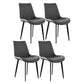 Metal Industrial Dining Chair with Black Legs Metallic Finish Solid Back Side Chair Grey 4 Piece Set Clearhalo 'Dining Chairs' 'Dining Tables & Seating' 'dining_chair' 'furn' 'furn_dining_chair' 'Furniture' 'furniture_dining_chair' 'Kitchen & Dining Furniture' 5086323