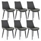 Metal Industrial Dining Chair with Black Legs Metallic Finish Solid Back Side Chair Grey 6 Piece Set Clearhalo 'Dining Chairs' 'Dining Tables & Seating' 'dining_chair' 'furn' 'furn_dining_chair' 'Furniture' 'furniture_dining_chair' 'Kitchen & Dining Furniture' 5086326