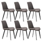 Metal Industrial Dining Chair with Black Legs Metallic Finish Solid Back Side Chair Dark Gray 6 Piece Set Clearhalo 'Dining Chairs' 'Dining Tables & Seating' 'dining_chair' 'furn' 'furn_dining_chair' 'Furniture' 'furniture_dining_chair' 'Kitchen & Dining Furniture' 5086332