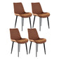Metal Industrial Dining Chair with Black Legs Metallic Finish Solid Back Side Chair Brown 4 Piece Set Clearhalo 'Dining Chairs' 'Dining Tables & Seating' 'dining_chair' 'furn' 'furn_dining_chair' 'Furniture' 'furniture_dining_chair' 'Kitchen & Dining Furniture' 5086348