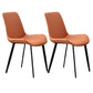 Metal Industrial Dining Chair with Black Legs Metallic Finish Solid Back Side Chair Orange 2 Piece Set Clearhalo 'Dining Chairs' 'Dining Tables & Seating' 'dining_chair' 'furn' 'furn_dining_chair' 'Furniture' 'furniture_dining_chair' 'Kitchen & Dining Furniture' 5086353
