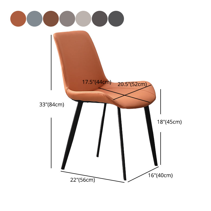 Metal Industrial Dining Chair with Black Legs Metallic Finish Solid Back Side Chair Clearhalo 'Dining Chairs' 'Dining Tables & Seating' 'dining_chair' 'furn' 'furn_dining_chair' 'Furniture' 'furniture_dining_chair' 'Kitchen & Dining Furniture' 5086356