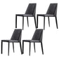 Faux Leather Indoor Upholstered Dining Chair Matte Finish Solid Back Side Chair Dark Gray 4 Piece Set Clearhalo 'Dining Chairs' 'Dining Tables & Seating' 'dining_chair' 'furn' 'furn_dining_chair' 'Furniture' 'furniture_dining_chair' 'Kitchen & Dining Furniture' 5086361