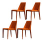 Faux Leather Indoor Upholstered Dining Chair Matte Finish Solid Back Side Chair Orange 4 Piece Set Clearhalo 'Dining Chairs' 'Dining Tables & Seating' 'dining_chair' 'furn' 'furn_dining_chair' 'Furniture' 'furniture_dining_chair' 'Kitchen & Dining Furniture' 5086373