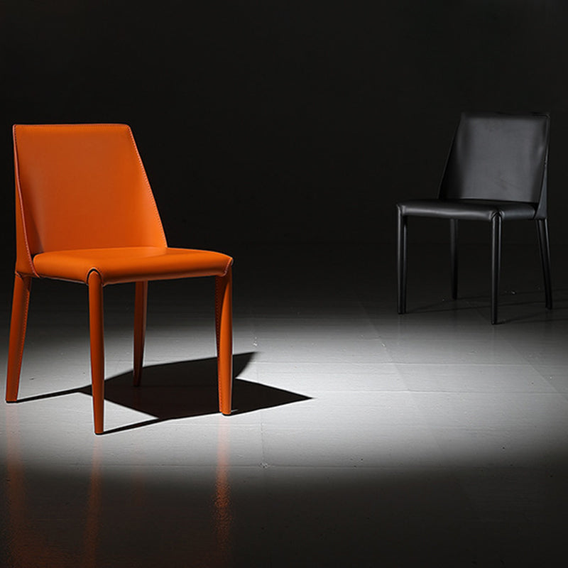 Faux Leather Indoor Upholstered Dining Chair Matte Finish Solid Back Side Chair Clearhalo 'Dining Chairs' 'Dining Tables & Seating' 'dining_chair' 'furn' 'furn_dining_chair' 'Furniture' 'furniture_dining_chair' 'Kitchen & Dining Furniture' 5086375