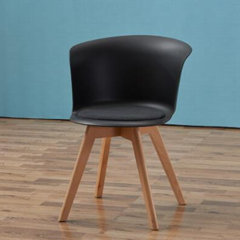 Contemporary Style Side Chair Oak Solid Wood Dining Side Chair Black 1 Piece Clearhalo 'Dining Chairs' 'Dining Tables & Seating' 'dining_chair' 'furn' 'furn_dining_chair' 'Furniture' 'furniture_dining_chair' 'Kitchen & Dining Furniture' 5086379