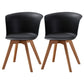 Contemporary Style Side Chair Oak Solid Wood Dining Side Chair Black 2 Piece Set Clearhalo 'Dining Chairs' 'Dining Tables & Seating' 'dining_chair' 'furn' 'furn_dining_chair' 'Furniture' 'furniture_dining_chair' 'Kitchen & Dining Furniture' 5086380