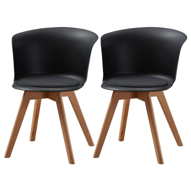 Contemporary Style Side Chair Oak Solid Wood Dining Side Chair Black 2 Piece Set Clearhalo 'Dining Chairs' 'Dining Tables & Seating' 'dining_chair' 'furn' 'furn_dining_chair' 'Furniture' 'furniture_dining_chair' 'Kitchen & Dining Furniture' 5086380
