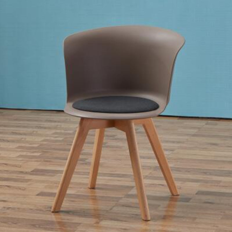 Contemporary Style Side Chair Oak Solid Wood Dining Side Chair Grey 1 Piece Clearhalo 'Dining Chairs' 'Dining Tables & Seating' 'dining_chair' 'furn' 'furn_dining_chair' 'Furniture' 'furniture_dining_chair' 'Kitchen & Dining Furniture' 5086384