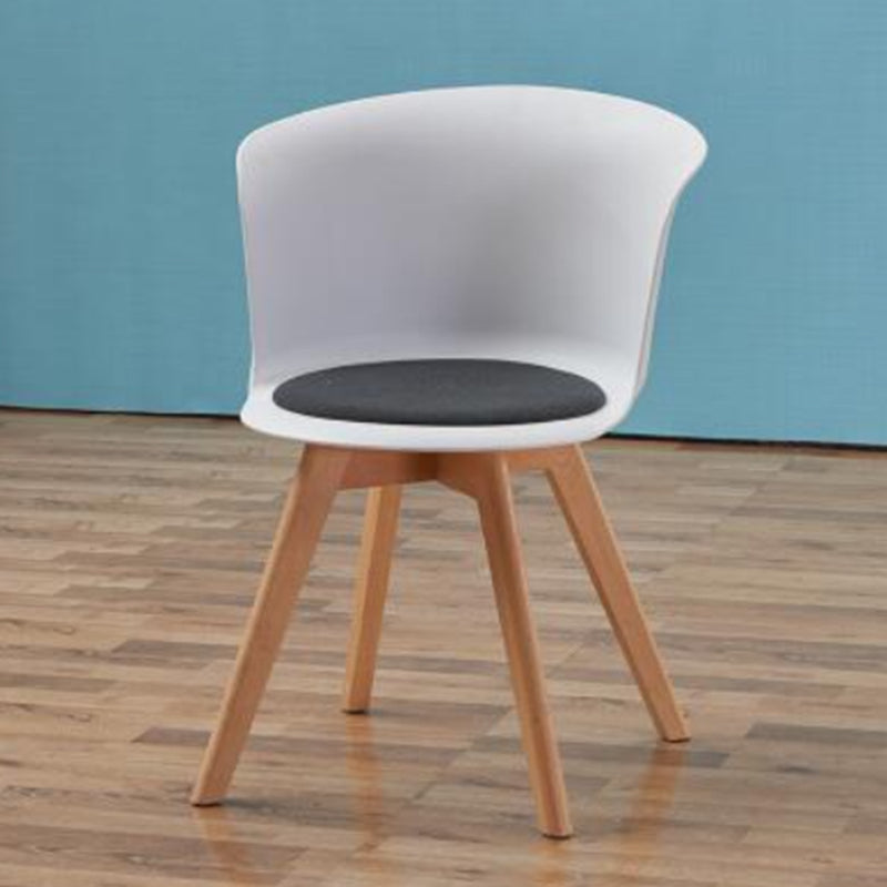 Contemporary Style Side Chair Oak Solid Wood Dining Side Chair White 1 Piece Clearhalo 'Dining Chairs' 'Dining Tables & Seating' 'dining_chair' 'furn' 'furn_dining_chair' 'Furniture' 'furniture_dining_chair' 'Kitchen & Dining Furniture' 5086391