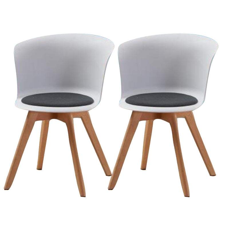 Contemporary Style Side Chair Oak Solid Wood Dining Side Chair White 2 Piece Set Clearhalo 'Dining Chairs' 'Dining Tables & Seating' 'dining_chair' 'furn' 'furn_dining_chair' 'Furniture' 'furniture_dining_chair' 'Kitchen & Dining Furniture' 5086392