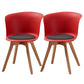 Contemporary Style Side Chair Oak Solid Wood Dining Side Chair Red 2 Piece Set Clearhalo 'Dining Chairs' 'Dining Tables & Seating' 'dining_chair' 'furn' 'furn_dining_chair' 'Furniture' 'furniture_dining_chair' 'Kitchen & Dining Furniture' 5086398