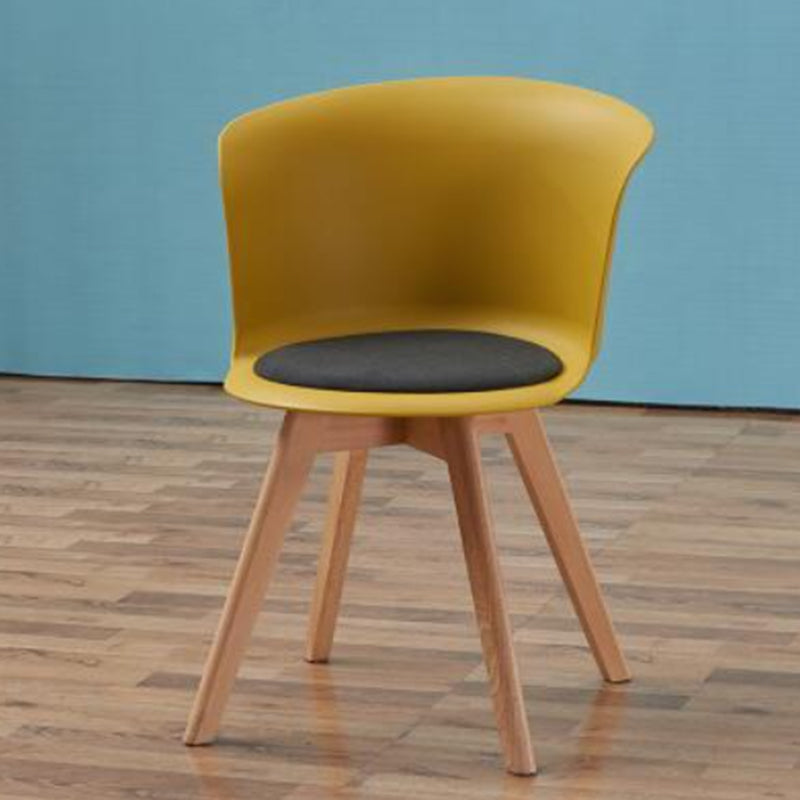 Contemporary Style Side Chair Oak Solid Wood Dining Side Chair Yellow 1 Piece Clearhalo 'Dining Chairs' 'Dining Tables & Seating' 'dining_chair' 'furn' 'furn_dining_chair' 'Furniture' 'furniture_dining_chair' 'Kitchen & Dining Furniture' 5086400