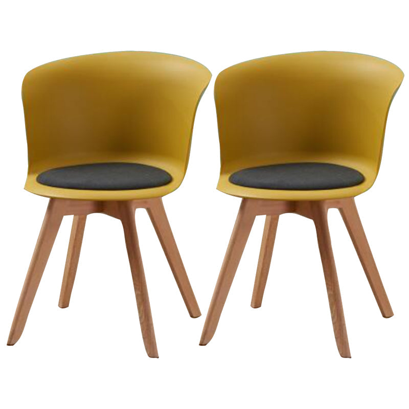 Contemporary Style Side Chair Oak Solid Wood Dining Side Chair Yellow 2 Piece Set Clearhalo 'Dining Chairs' 'Dining Tables & Seating' 'dining_chair' 'furn' 'furn_dining_chair' 'Furniture' 'furniture_dining_chair' 'Kitchen & Dining Furniture' 5086401