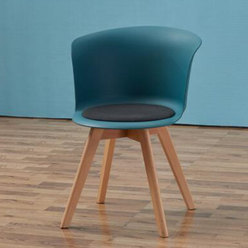 Contemporary Style Side Chair Oak Solid Wood Dining Side Chair Blue 1 Piece Clearhalo 'Dining Chairs' 'Dining Tables & Seating' 'dining_chair' 'furn' 'furn_dining_chair' 'Furniture' 'furniture_dining_chair' 'Kitchen & Dining Furniture' 5086403