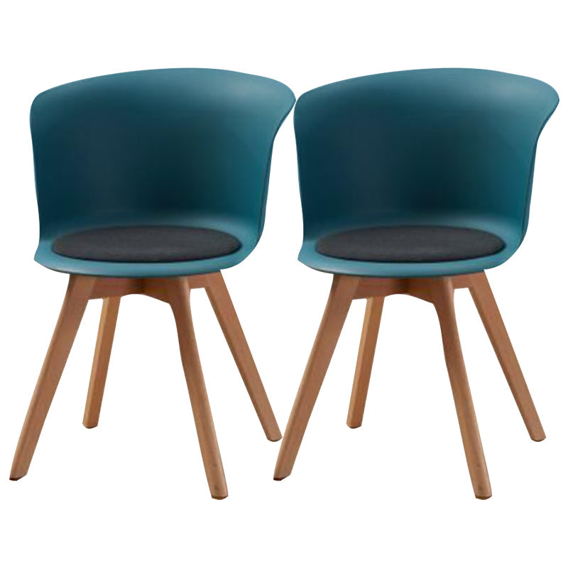 Contemporary Style Side Chair Oak Solid Wood Dining Side Chair Blue 2 Piece Set Clearhalo 'Dining Chairs' 'Dining Tables & Seating' 'dining_chair' 'furn' 'furn_dining_chair' 'Furniture' 'furniture_dining_chair' 'Kitchen & Dining Furniture' 5086404