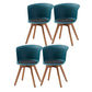 Contemporary Style Side Chair Oak Solid Wood Dining Side Chair Blue 4 Piece Set Clearhalo 'Dining Chairs' 'Dining Tables & Seating' 'dining_chair' 'furn' 'furn_dining_chair' 'Furniture' 'furniture_dining_chair' 'Kitchen & Dining Furniture' 5086405