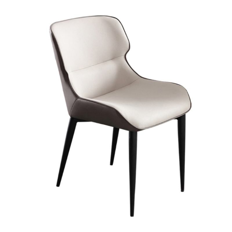 Dining Room Armless Chairs Modern Faux Leather Kitchen Chair for Home White 1 Piece Clearhalo 'Dining Chairs' 'Dining Tables & Seating' 'dining_chair' 'furn' 'furn_dining_chair' 'Furniture' 'furniture_dining_chair' 'Kitchen & Dining Furniture' 5086408