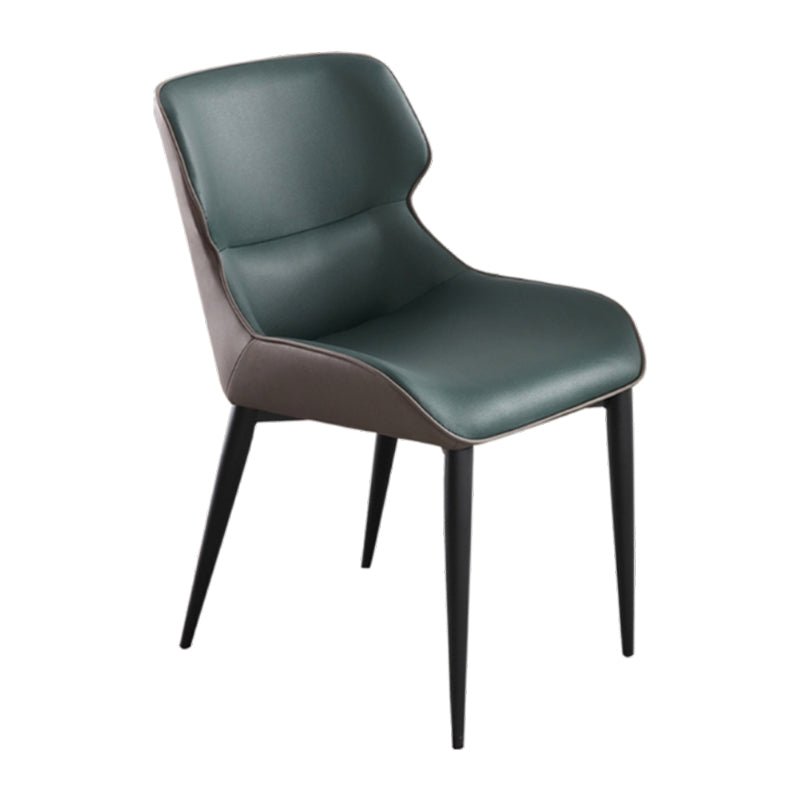 Dining Room Armless Chairs Modern Faux Leather Kitchen Chair for Home Green 1 Piece Clearhalo 'Dining Chairs' 'Dining Tables & Seating' 'dining_chair' 'furn' 'furn_dining_chair' 'Furniture' 'furniture_dining_chair' 'Kitchen & Dining Furniture' 5086425