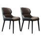 Modern Faux Leather Indoor Upholstered Dining Chair Matte Finish Wingback Side Chair Grey 2 Piece Set Clearhalo 'Dining Chairs' 'Dining Tables & Seating' 'dining_chair' 'furn' 'furn_dining_chair' 'Furniture' 'furniture_dining_chair' 'Kitchen & Dining Furniture' 5086434