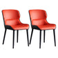 Modern Faux Leather Indoor Upholstered Dining Chair Matte Finish Wingback Side Chair Red 2 Piece Set Clearhalo 'Dining Chairs' 'Dining Tables & Seating' 'dining_chair' 'furn' 'furn_dining_chair' 'Furniture' 'furniture_dining_chair' 'Kitchen & Dining Furniture' 5086438