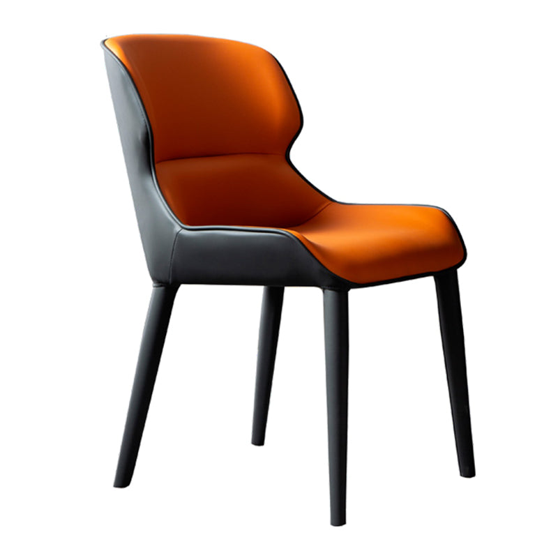 Modern Faux Leather Indoor Upholstered Dining Chair Matte Finish Wingback Side Chair Clearhalo 'Dining Chairs' 'Dining Tables & Seating' 'dining_chair' 'furn' 'furn_dining_chair' 'Furniture' 'furniture_dining_chair' 'Kitchen & Dining Furniture' 5086441