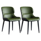Modern Faux Leather Indoor Upholstered Dining Chair Matte Finish Wingback Side Chair Army Green 2 Piece Set Clearhalo 'Dining Chairs' 'Dining Tables & Seating' 'dining_chair' 'furn' 'furn_dining_chair' 'Furniture' 'furniture_dining_chair' 'Kitchen & Dining Furniture' 5086442