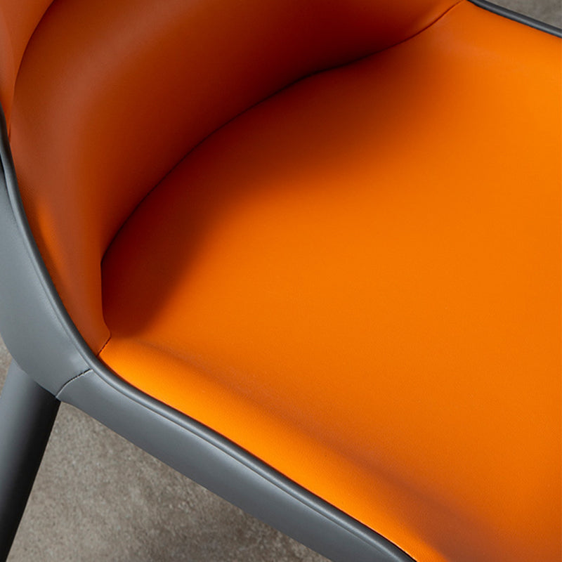 Modern Faux Leather Indoor Upholstered Dining Chair Matte Finish Wingback Side Chair Clearhalo 'Dining Chairs' 'Dining Tables & Seating' 'dining_chair' 'furn' 'furn_dining_chair' 'Furniture' 'furniture_dining_chair' 'Kitchen & Dining Furniture' 5086444