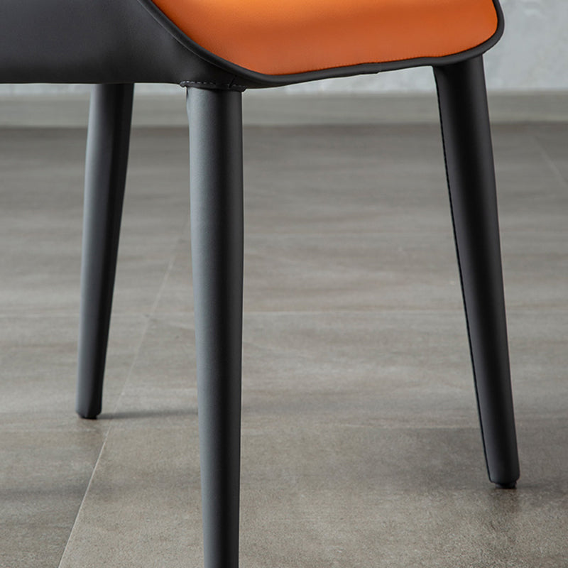 Modern Faux Leather Indoor Upholstered Dining Chair Matte Finish Wingback Side Chair Clearhalo 'Dining Chairs' 'Dining Tables & Seating' 'dining_chair' 'furn' 'furn_dining_chair' 'Furniture' 'furniture_dining_chair' 'Kitchen & Dining Furniture' 5086447