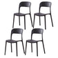 Glam Style Open Back Chair Plastic Stackable Dining Chair for Indoor Black 4 Piece Set Clearhalo 'Dining Chairs' 'Dining Tables & Seating' 'dining_chair' 'furn' 'furn_dining_chair' 'Furniture' 'furniture_dining_chair' 'Kitchen & Dining Furniture' 5086455