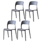 Glam Style Open Back Chair Plastic Stackable Dining Chair for Indoor Grey 4 Piece Set Clearhalo 'Dining Chairs' 'Dining Tables & Seating' 'dining_chair' 'furn' 'furn_dining_chair' 'Furniture' 'furniture_dining_chair' 'Kitchen & Dining Furniture' 5086456
