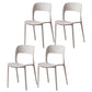 Glam Style Open Back Chair Plastic Stackable Dining Chair for Indoor White 4 Piece Set Clearhalo 'Dining Chairs' 'Dining Tables & Seating' 'dining_chair' 'furn' 'furn_dining_chair' 'Furniture' 'furniture_dining_chair' 'Kitchen & Dining Furniture' 5086458