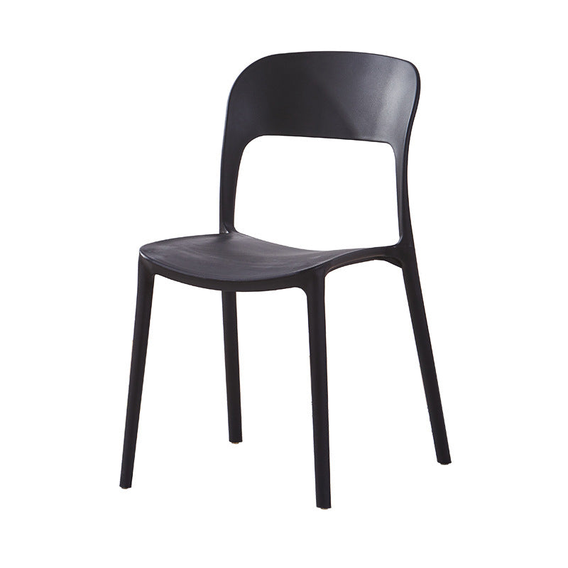 Glam Style Open Back Chair Plastic Stackable Dining Chair for Indoor Clearhalo 'Dining Chairs' 'Dining Tables & Seating' 'dining_chair' 'furn' 'furn_dining_chair' 'Furniture' 'furniture_dining_chair' 'Kitchen & Dining Furniture' 5086462