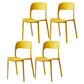 Glam Style Open Back Chair Plastic Stackable Dining Chair for Indoor Yellow 4 Piece Set Clearhalo 'Dining Chairs' 'Dining Tables & Seating' 'dining_chair' 'furn' 'furn_dining_chair' 'Furniture' 'furniture_dining_chair' 'Kitchen & Dining Furniture' 5086464