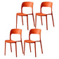 Glam Style Open Back Chair Plastic Stackable Dining Chair for Indoor Orange 4 Piece Set Clearhalo 'Dining Chairs' 'Dining Tables & Seating' 'dining_chair' 'furn' 'furn_dining_chair' 'Furniture' 'furniture_dining_chair' 'Kitchen & Dining Furniture' 5086466