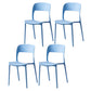 Glam Style Open Back Chair Plastic Stackable Dining Chair for Indoor Blue 4 Piece Set Clearhalo 'Dining Chairs' 'Dining Tables & Seating' 'dining_chair' 'furn' 'furn_dining_chair' 'Furniture' 'furniture_dining_chair' 'Kitchen & Dining Furniture' 5086470