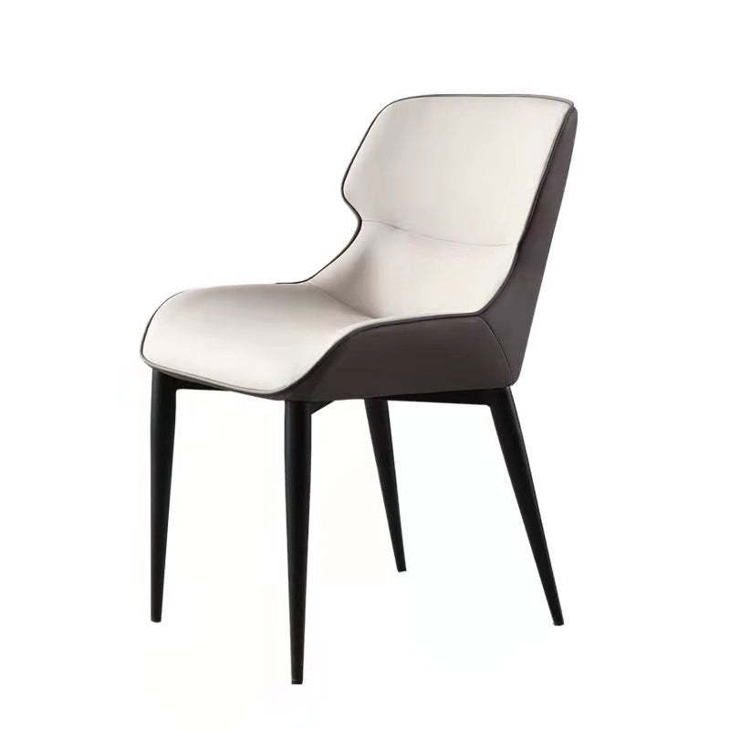 Contemporary Home Faux Leather Side Chair Metallic Finish Wingback Dining Chair Clearhalo 'Dining Chairs' 'Dining Tables & Seating' 'dining_chair' 'furn' 'furn_dining_chair' 'Furniture' 'furniture_dining_chair' 'Kitchen & Dining Furniture' 5086486