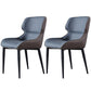 Contemporary Home Faux Leather Side Chair Metallic Finish Wingback Dining Chair Blue 2 Piece Set Clearhalo 'Dining Chairs' 'Dining Tables & Seating' 'dining_chair' 'furn' 'furn_dining_chair' 'Furniture' 'furniture_dining_chair' 'Kitchen & Dining Furniture' 5086491