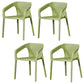 Plastic Slat Back Arm Chair Glam Style Stackable Dining Chair for Indoor Green 4 Piece Set Clearhalo 'Dining Chairs' 'Dining Tables & Seating' 'dining_chair' 'furn' 'furn_dining_chair' 'Furniture' 'furniture_dining_chair' 'Kitchen & Dining Furniture' 5086498